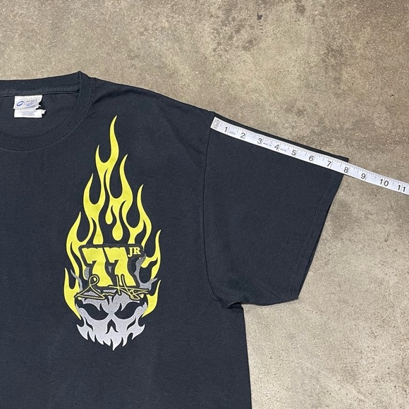 Vintage Distressed Faded Skull Graphic T-Shirt Racing Tee - Picture 6 of 8